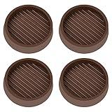 VOCOMO 2X2 Round Rubber Caster Cups, Non Slip Furniture Pads, Anti-Slip Gripper, Anti Skid Furniture Feet, Anti Slide Floor Protector for Bed Couch Table Chair Stoppers (Brown, 4 Pack)