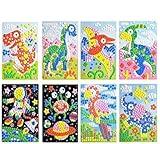 CCINEE Mosaic Sticker DIY Handmade Art Crafts Kits Christmas New Year Gifts for Kids Elephant Parrot Astronaut Dinosaurs 8 Packs