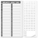 14 Sheets Breaker Panel Labels, 10 Electrical Box Catalog Labels and 4 Number Stickers, Colorful Durable Removable Electrical Number Directory Load Center Sticker （Black）