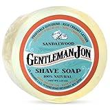 Gentleman Jon Sandalwood Shaving Soap for Men - Creates the Perfect Lather - Ideal for Smooth Shaves - Moisturizes and Protects - Elevate Your Grooming with this Classic Shave Essential (2.25 oz)