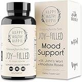 Joy-Filled Mood Support Supplement with St. Johns Wort | Stress Relief – Helps Calm The Mind & Body | 100% Plant-Based Happy Pills, Ashwagandha, Rhodiola Rosea, Eleuthero | Herbal Adaptogens, 60 Ct