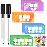 Eersida 142 Sound Box Mats and Chips Set 40 Dry Erase Mats 100 Chips with 2 Markers Phonemic Awareness Reading Games Supplies for Teacher Classroom Reading Writing Materials