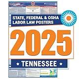 2025 Tennessee Labor Law Poster- State, Federal, OSHA Compliant- Workplace Required Posting for Employees- English Employment Poster- UV Laminated Waterproof- 26" x 39.5”- English