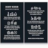 Havongki - 100 pack - 2 x 3.5" Premium Body Scrub Instructions Cards Care Supplies for Handmade Maker - BS04A100_N