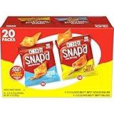 Cheez-It Snap'd Cheese Cracker Chips, Thin Crisps, Lunch Snacks, Variety Pack, 15oz Box (20 Packs)