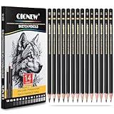 Qionew Professional Sketching Pencil for Drawing,14 Pack, Graphite Pencils, (12B-5H), Art Pencils for Drawing and Shading, Sketching, Ideal for Beginners & Pro Artists