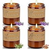 Aromatherapy Candles for Home Scented, Candle Gift Set for Stress Relief | Meditation | Yoga | SPA | Relaxing, Amber Jar Candles for Women, Birthday, Valentine, Mother's Day, 7.1 oz - Pack of 4