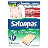 Salonpas Pain Relieving Patch for Back, Neck, Shoulder, Knee Pain and Muscle Soreness - 8 Hour Pain Relief - 60 Count