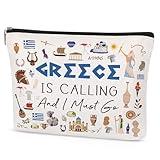 SEAOYOZO Greece Makeup Bag Gift - Greece Travel Essentials Funny Travel Toiletry Makeup Organizer Zipper Pouch Cosmetic Bag