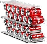 Sorbus Soda Can Organizer for Refrigerator Stackable Can Holder Dispenser with Lid for Fridge, Pantry, Freezer – Holds 12 Cans Each, BPA-Free, Clear Design, (2-Pack)