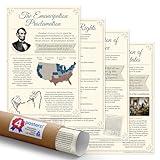 Quarterhouse 4 Poster US History Documents Set, Social Studies Classroom Learning Materials for K-12 Students and Teachers, 12 x 18 Inches