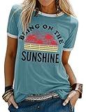 Nlife Bring On The Sunshine Graphic Short Sleeves Tees Blouses for Women Tops Sweaters for Women