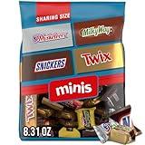 SNICKERS, TWIX, MILKY WAY & 3 MUSKETEERS Minis Milk Chocolate Candy Bars Variety Pack, Sharing Size, 8.31 Oz Bag