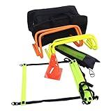 CW Team Speed Agility &Quickness Training Kit High School & College Football, Soccer, Basketball, Baseball, Supports All Sports Hurdles, Ladder, Tall Ground Marker Cones, Black kit