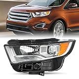 JSBOYAT Headlights Assembly Replacement for 2015 to 2018 Ford Edge SE/SEL/SEL Plus/Sport/Titanium OEM Projector Halogen Headlamp (Left Driver Side)