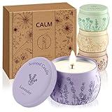 WarmEmbrace Scented Candles for Mom Women, 17.6oz Romantic Candles for Women Girl Candle Set, 120H Burning, Soy Candle for Home Scented, Lavender | Vanilla | Rose & Sandalwood | Jasmine - 4 Pack