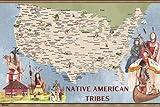 Native American Map Of Tribes Indigenous People American Heritage Decoration Classroom Poster Cool Wall Art Print Poster 16x24