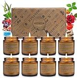 8 Pack Candles for Home Scented, Aromatherapy Jar Candle Gifts for Women, Natural Soy Wax Amber Candle Set, Scented Candles Set for Birthday Valentine Mother's Christmas Day Present
