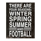 Four Seasons-Winter-Spring-Summer- Football - Rustic Funny Sign Wall Print - Distressed Wood Sign Replica Print. Wall Decor Perfect for Home-Office-Sports Bar-Tailgating-Fans Unframed - 8x10