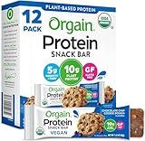 Orgain Organic Vegan Protein Bars, Chocolate Chip Cookie Dough - 10g Plant Based Protein, Low Calorie Healthy Snacks, No Lactose or Soy Ingredients, Gluten Free, Non-GMO - 1.41 Oz (Pack of 12)