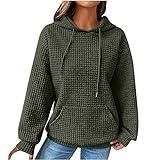 Hoodies For Women Waffle Knit Oversized Sweatshirts Loose Fit Outdoor Sports Drawstring Hoodie Comfy Hooded Pullover Sweaters Long Sleeve Casual 2025 Fall Fashion Plus Size Vacation Outfits For Women