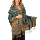 MUQU Women Pashmina Shawls and Wraps Scarf Soft Silky Reversible Paisley Scarves Shawl for Women