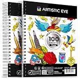 ARTISTIC EYE 9x12 Premium Sketch Book Set, 100 Sheets, Spiral Bound, 68lb (100gsm), Acid-Free Drawing Paper, Ideal for Kids, Teens & Adults (Set of 2)