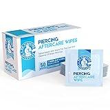 Dr. Piercing Aftercare Wipes – Piercing Aftercare | Saline Solution for Piercings - Keloid Bump Ear Piercing Cleaner – Ears Lips Belly Nose Piercing Bump - Piercing Hole Cleaner (50 Count)