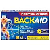 Backaid Max Relief Caplets, Aspirin-Free Pain Relief from Backache, Sciatica and Leg Pain, Long-Lasting 6 Hour Formula, Analgesic/Diuretic, 38 Count
