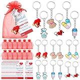 Sureio 12 Sets Nurse Week Gifts 2025 Bulk Nurse Keychains Nursing Appreciation Gifts for Women Men Medical Assistant Graduation Party Favors