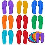 8 Pairs Feet Markers Classroom Markers Colorful Spot Floor Markers Footprint Shaped Non Slip Rubber Carpet Markers for Kids Home School Classroom Physical Education Learning Craft Supplies, 7 Colors