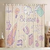 Science Theme Curtains Math Equation Window Curtains for Boys Girls Teens Science Formula Bedroom Curtains Mathematics Formula Curtains Math Geometry Science Style Curtains,2 Panels 42"Wx63"L