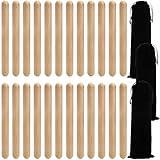 ZEAYEA 24 Pack Rhythm Sticks with 3 Carry Bag, 8 Inch Wood Claves Musical Percussion Instrument, Hardwood Musical Sticks for Music Parties Musical Education