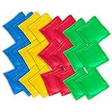 Super Z Outlet Nylon Cornhole Bean Bags Toy Set Sack Hand Toss Games Weights for Kids (5" x 5" Assorted Colors) (12)