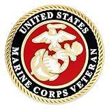 PinMart Officially Licensed U.S.M.C. Veteran Cloisonné Emblem Lapel Pin – Military Insignia United States Marine Corps Logo Pin – Gold Plated Enamel Brooch with Secure Clutch Back