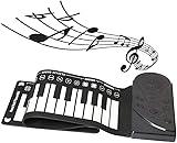 Roll Up Piano 49 Keys Portable Electronic Piano for Beginners, Flexible Foldable Roll Up Educational Electronic Digital Music Piano Keyboard with Recording (49keys)