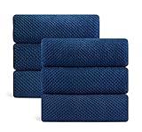 Ultra Soft Towel Set of 6, Navy Microfiber Big Bath Towel Sheets 28x55 Inches, Luxury Plush Towels- Waffle Weave Design,Highly Absorbent,Quick Dry,Premium Quality Towel Set for Bathroom