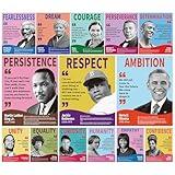 Arosche Black History Month Decorations - 14pc Motivational Posters with Famous African American Inspirational Quotes for Home, School, Classroom, Bulletin Board, Wall, Hallway Decor