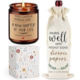Fairy's Gift Divorce Party Wine Bag & Candle - Happy Divorce Gifts for Women Men, Divorced Gifts for Wemen Men - Break up, Funny Celebration Presents for Newly Divorced Friend, Funny Breakup Presents