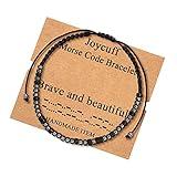 JoycuFF Brave And Beautiful Inspirational Bracelets for Women Encouragement Gifts for Women Handmade Beaded Bracelets for Friends Sisters Daughter