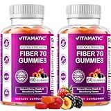 Vitamatic Prebiotic Fiber Gummies for Adults – 2 Pack (Total 120 Gummies) 7g Fiber per Serving | Extra Strength | Zero Sugar Added | Pectin-Based | Digestive Health & Regularity Support