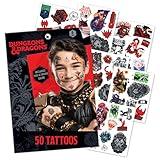 Savvi - 50 Dungeons & Dragons Temporary Tattoos: Skin-Safe Ink, Great for Birthday Parties and Game Nights, Boys and Girls Ages 4-12+, Made in the USA [6 sheets, 50 count]