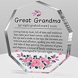 LuoHere Great Grandma Gifts from Grandchildren Mother's Day Gift for Great Grandma Best Grandma Ever Birthday Christmas Gift for Grandmother Great Grandma Definition Acrylic Decorative Signs Plaques