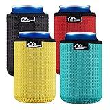 WKieason 12oz Standard Can Sleeves Insulators Sleeves Standard Can Covers 12OZ Beer Bottle Sleeves Coolers Holder Non-slip Neoprene Can Coolier Sleeves 4PC Pack (Black/Red/Yelllow/Blue)