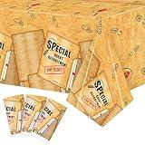 K1tpde Retro Spy Party Tablecloths - 3PCS Brown Vintage Secret Agent Theme Table Covers for Kids Birthday Party Escape Room Plastic Tablecloth Mystery Decor for Boy Spy Detective Supplies