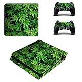 UUShop Vinyl Skin Sticker Decal Cover for Sony PlayStation 4 Slim PS4 Console Weeds Leaf