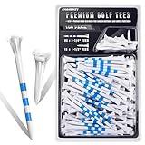 CHAHMPKEY Premium 3-Prong Plastic Golf Tees 3-1/4" 100 Pack - 40% Reduced Ball Contact with High Stability and Long Distance Performance Golf Tees Plastic(White - 100 Assorted Pack)