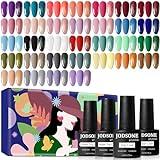 JODSONE 36 PCS Gel Nail Polish Set-32 Colors Gel Polish Kit Base Coat Glossy Matte and Glitter Top Coat Nail Polish Set Green Blue Red Pink Collection Gifts for Women