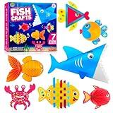 Arts and Craft Kit for Toddlers Ages 3, 4, 5 Years - Create 7 Fun Fish Characters