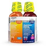Amazon Basic Care Daytime and Nighttime Max Strength Severe Cold and Flu Relief Medicine, Combo Pack, Liquid Medication for Day and Night, Original and Berry, 24 fl oz (Pack of 1)